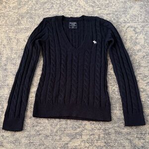 Abercrombie & Fitch Navy V-Neck Sweater